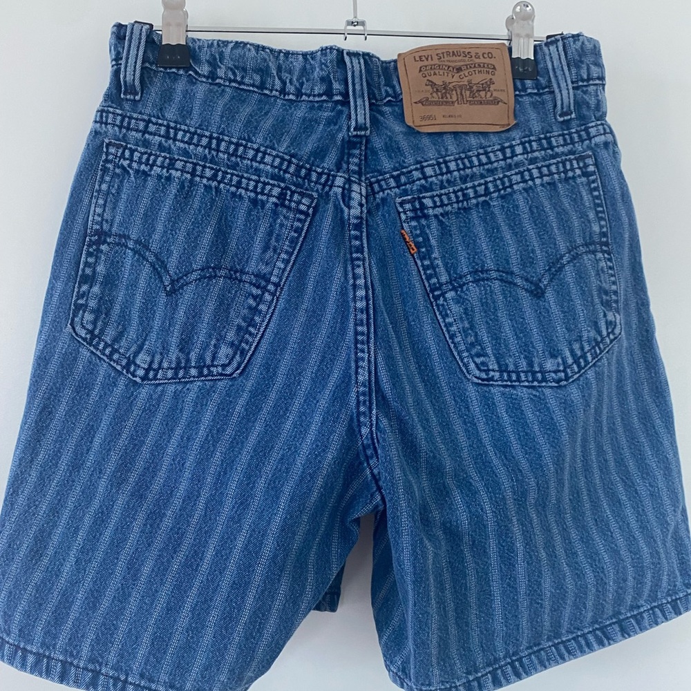 Vintage White striped rare Levi 951 denim shorts